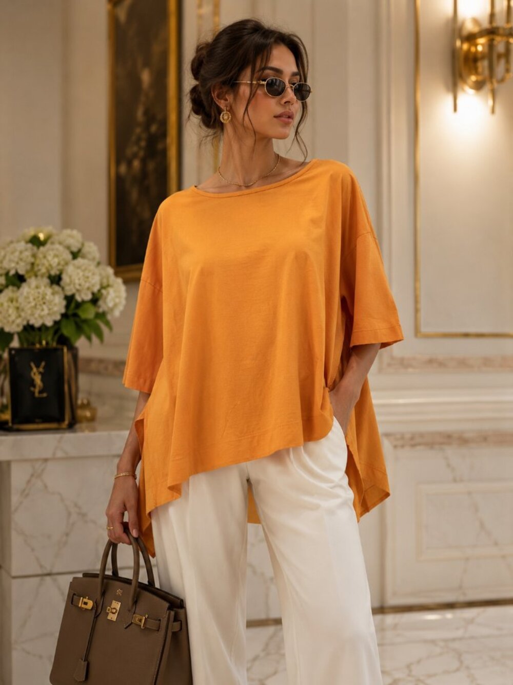 Pier Antonio Gaspari orange 100% Cotton t-shirt Size